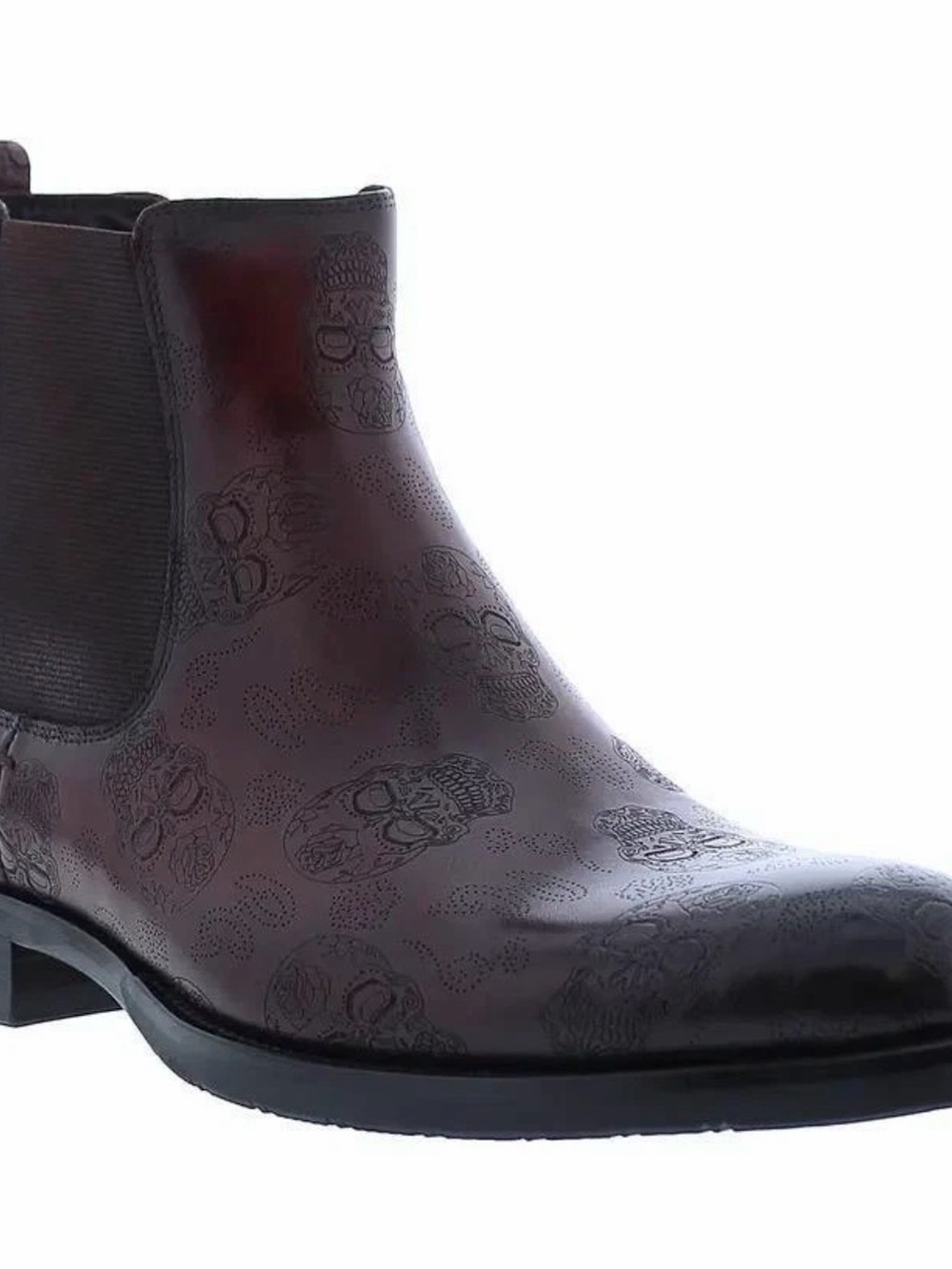 Robert Graham Big Bang Skull Leather Chelsea Boots